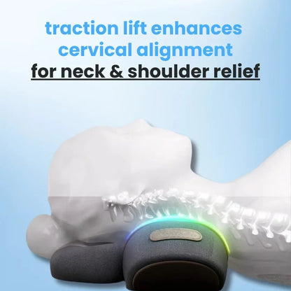 Cosseal-3-In-1 Neck Massager Cervical Pillow Hot Compress Vibration Massage Neck Traction Relax Pillow Spine Support Massager