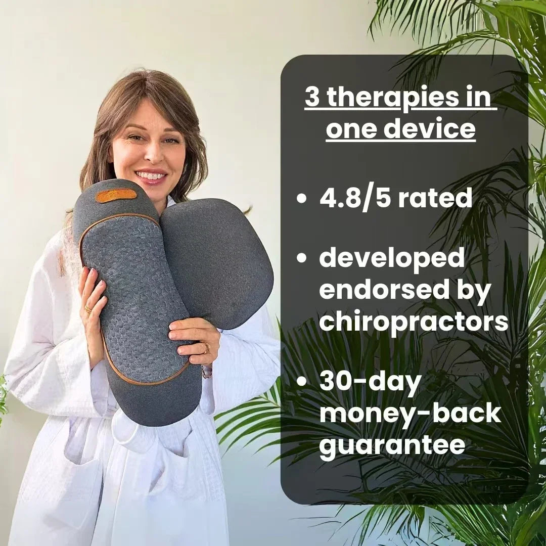Cosseal-3-In-1 Neck Massager Cervical Pillow Hot Compress Vibration Massage Neck Traction Relax Pillow Spine Support Massager
